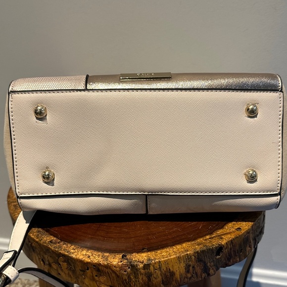 Dune NWOT Chic Cream and Gold Metallic Medium Bag Roomy 10x7x4 Drop approx 20” - Picture 10 of 11